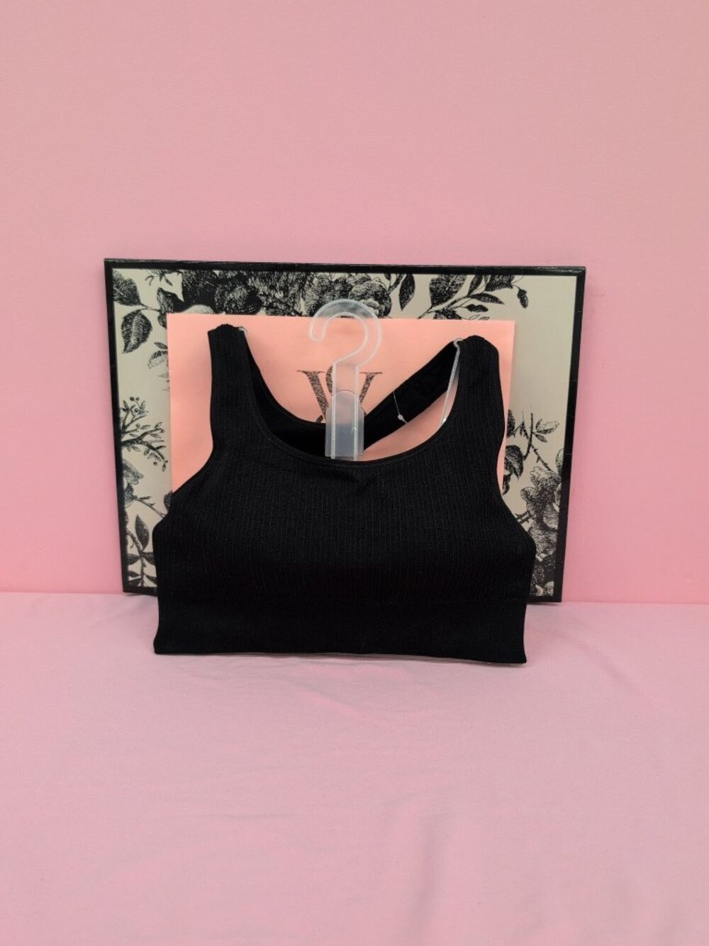 Victoria Secret Pink Seamless Reversible Comfort Sports Bra Medium Pure Black